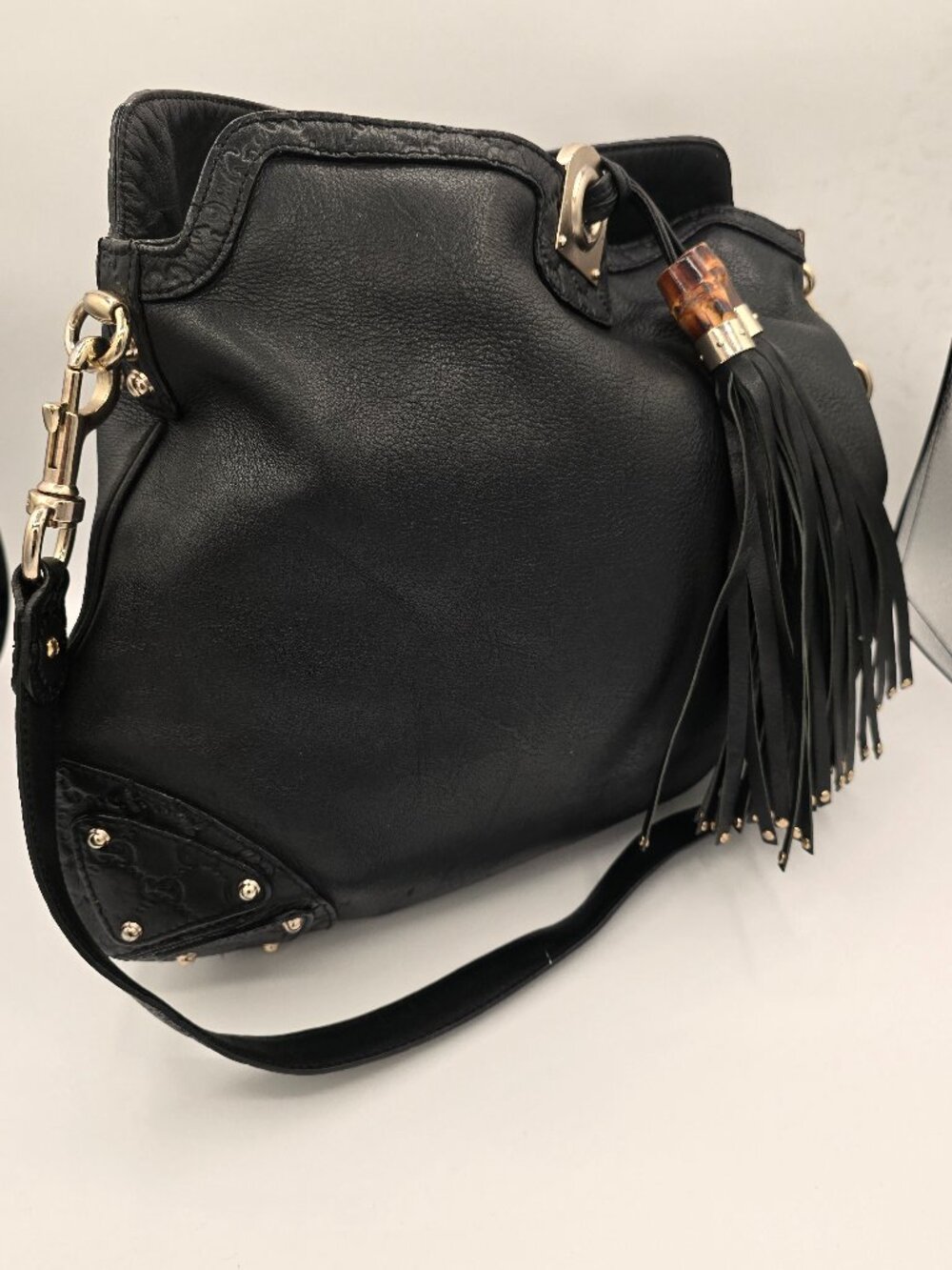 Gucci Black Indy Hobo w/ Tassel